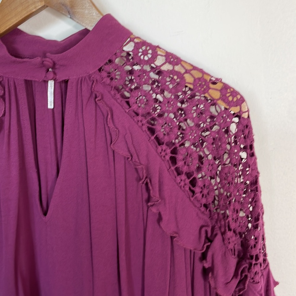 Free People Lace Top Long Sleeve Top - Picture 4 of 9